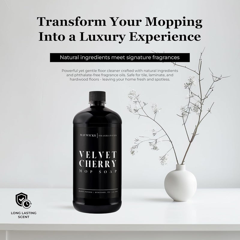 Mavwicks Fragrances - Luxury Mop Soap (Velvet Cherry) 32 Oz – Velvet Cherry Scented Floor Cleaner for Mopping – Pet Safe, Best Smelling Mop Detergent for All Surfaces - Image 5